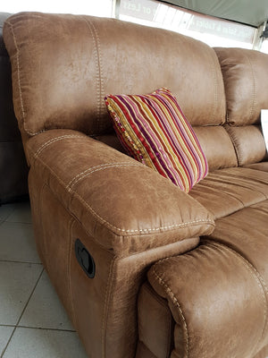 Guvnor 5 Piece Corner Group In Tan-Corner recliner sofa-Harveys-Electric-Against The Grain Furniture