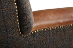 Kensington Harris Tweed and Leather Accent Chair-harris tweed accent chairs-Carlton Vintage-Chair Morland Tweed-Against The Grain Furniture