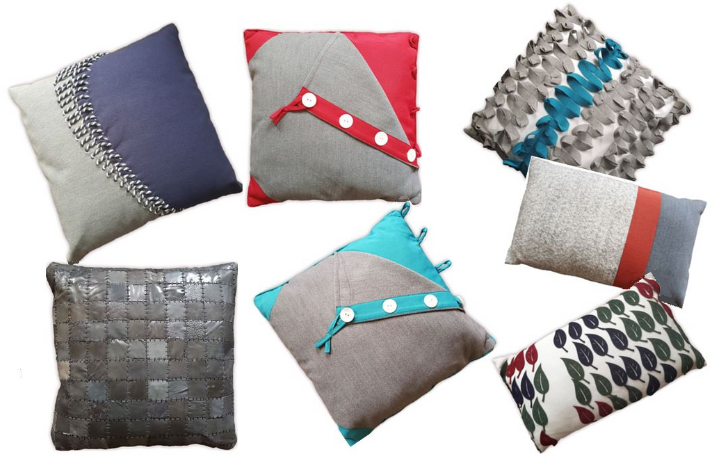 Habufa Discontinued Cushions, Brand New Half Price-cushions-Habufa-Blue with Buttons-Against The Grain Furniture