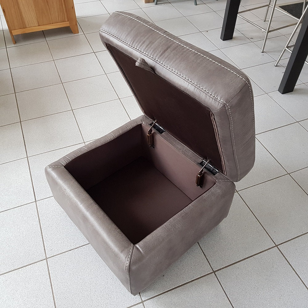 Guvnor Storage Footstools In Grey-Storage Footstools-Harveys-Against The Grain Furniture