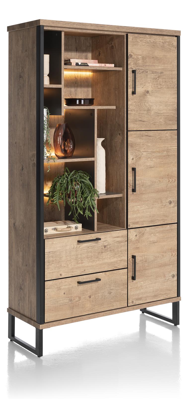 Habufa Pantin Rustic Tall Storage Display Cabinet-Display cabinets-Habufa-Against The Grain Furniture