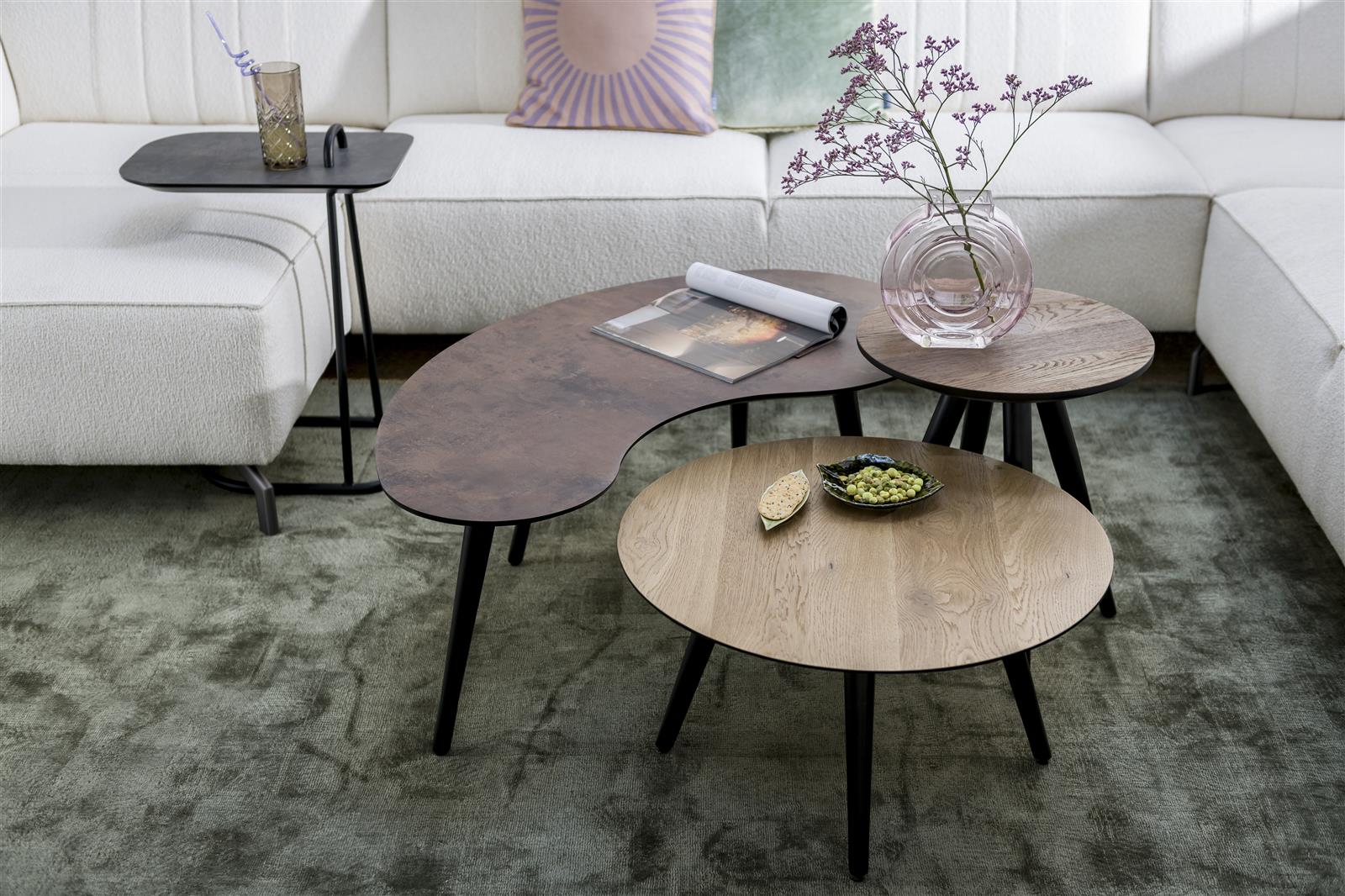 Habufa Maze Rust Side and Coffee Tables in Different Sizes-Coffee and side table-Habufa-40 cm Round-32 cms High-Against The Grain Furniture