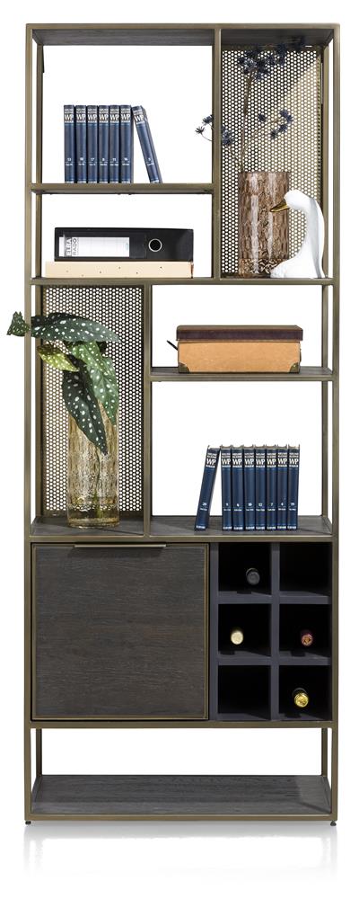 Habufa City Bookcases in Carbon Oak and Metal-Bookcases-Habufa-Carbon Stained Oak-Against The Grain Furniture