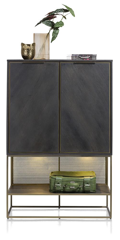 Habufa City Highboards in Carbon Coloured Oak and Metal-Highboard Storage Cabinet-Habufa-Carbon Stained Oak-Against The Grain Furniture