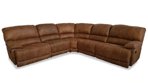 Guvnor 5 Piece Corner Group In Tan-Corner recliner sofa-Harveys-Electric-Against The Grain Furniture