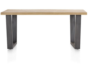 Habufa Metalox Fixed Top Oak Dining Tables-Dining Tables-Habufa-170 cms-U shape metal legs-Wavy edge-Against The Grain Furniture