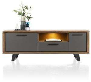 Habufa Cubo TV Lowboards in Smoked Oak and Grey-tv media stand-Habufa-170cm-Against The Grain Furniture