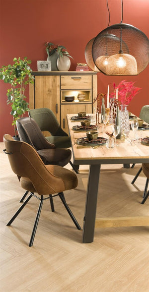 Habufa Farmer and Farmland Oak and Metal Tables-Dining and bar Tables-Habufa-180cm-Against The Grain Furniture