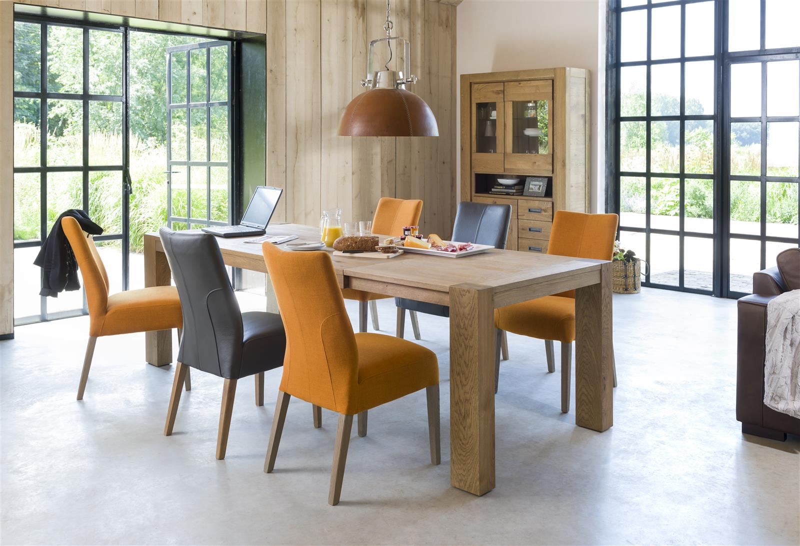 Habufa Santorini Bespoke Oak Fixed Top Dining Tables in Four Colours-Dining Table-Habufa-160 x 90-Castle Sand-Against The Grain Furniture