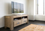 Habufa Bespoke Santorini Oak TV Media Stands in Four Colours-TV Units-Habufa-140-Castle White-Against The Grain Furniture