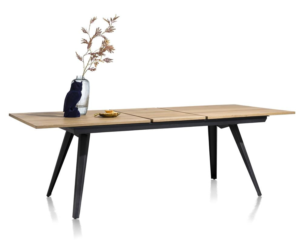 Habufa City Dining Tables in Oak and Metal-Dining tables-Habufa-140cm-Medium Oak-Against The Grain Furniture
