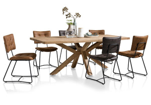 Habufa Quebec Dining tables-Dining Tables-Habufa-130 x 150-Metal Legs-Against The Grain Furniture